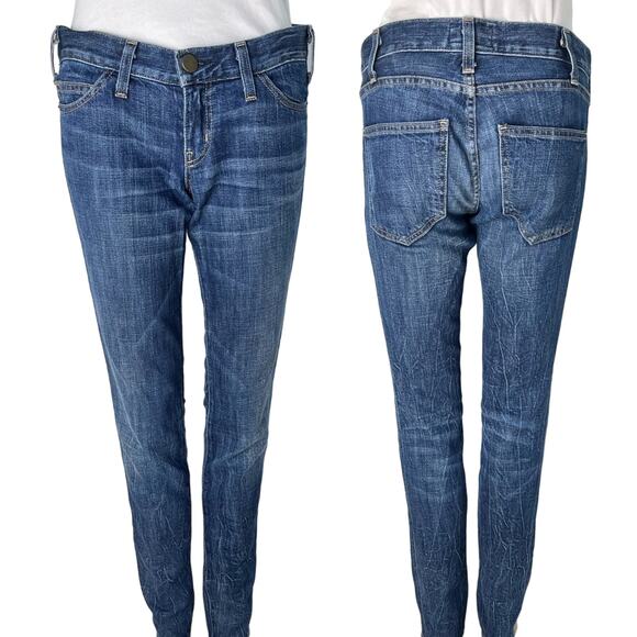 Current/Elliott Denim - Current/Elliott Women's The Skinny High Low Jeans Medium Wash